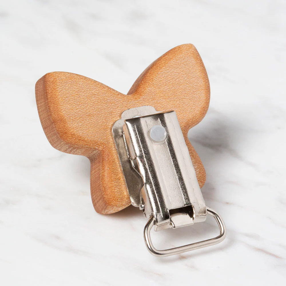 Hobi Baby Butterfly Shaped Organic Wooden Pacifier Clip - FK09 - Image 2