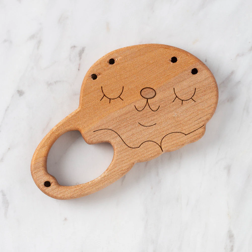 Hobi Baby Sleepy Rabbit Shaped Organic Wooden Teething Ring - DK036