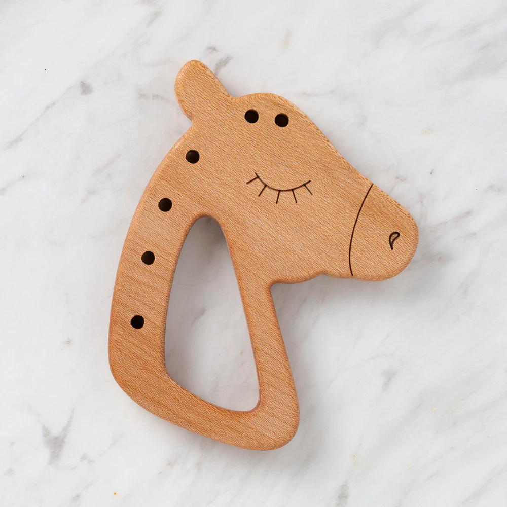 Hobi Baby Unircorn Shaped Organic Wooden Teething Ring - DK030