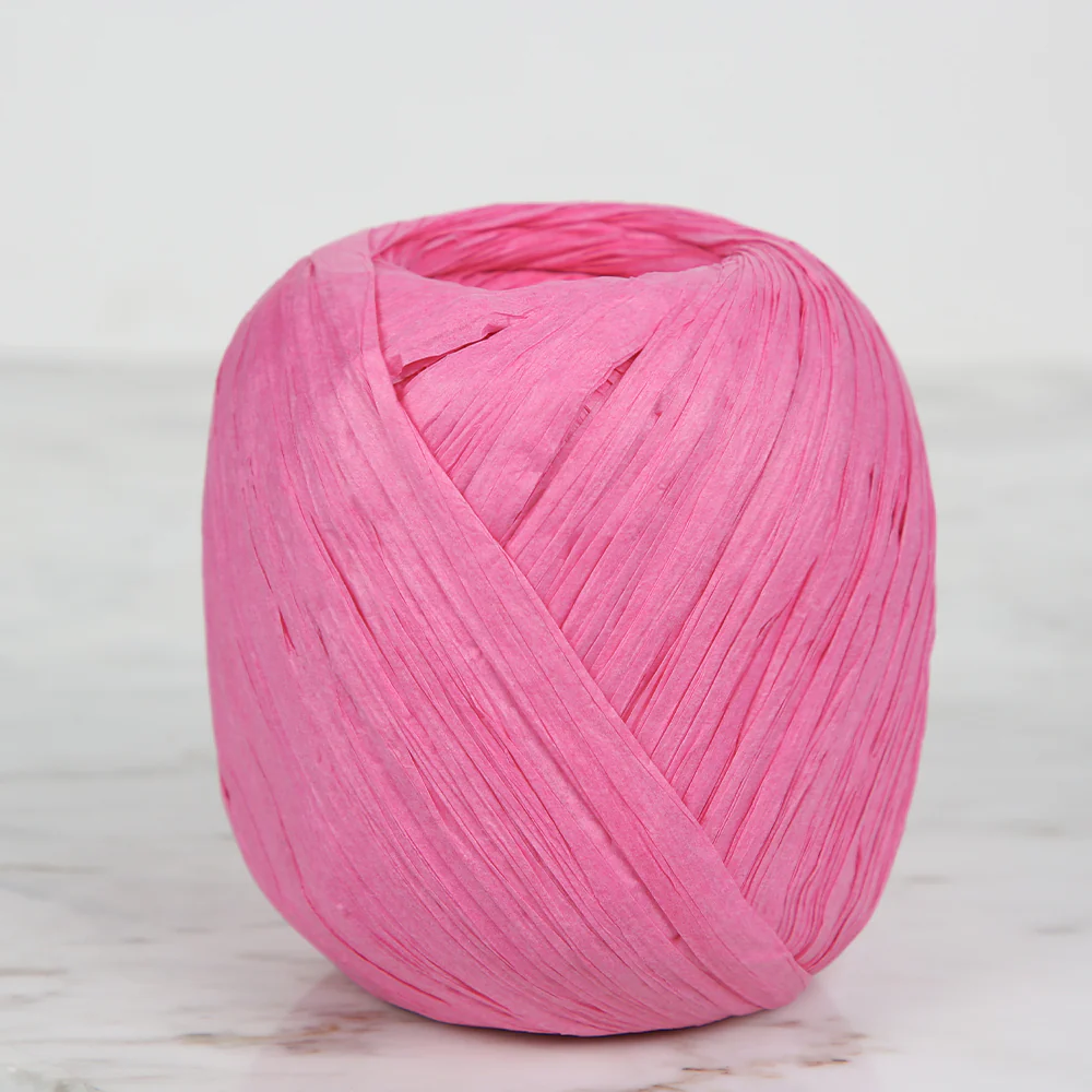 Iplix Natural Raffia Paper Yarn ,Pink - 75