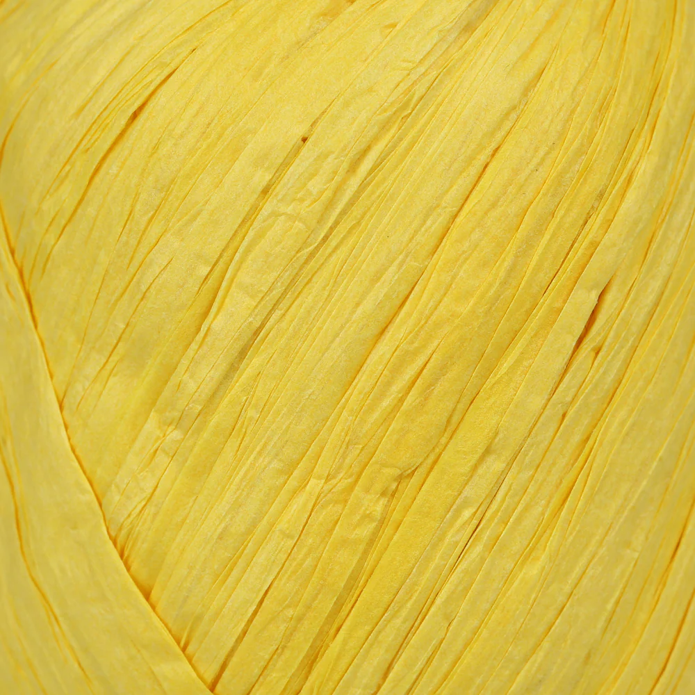 Iplix Natural Raffia Paper Yarn ,Yellow - 59 - Image 2