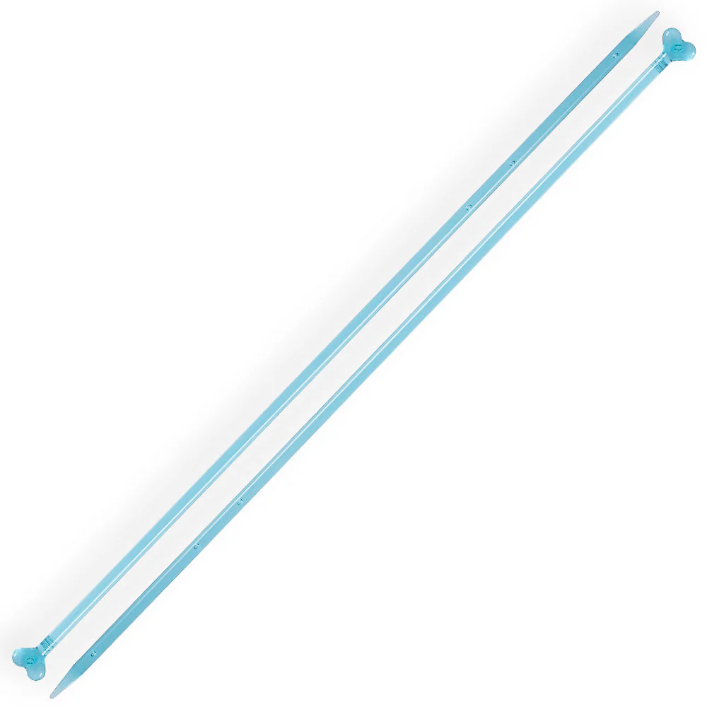 Kartopu 4 mm 35 cm Plastic Heart-Shaped Knitting Needle, Blue