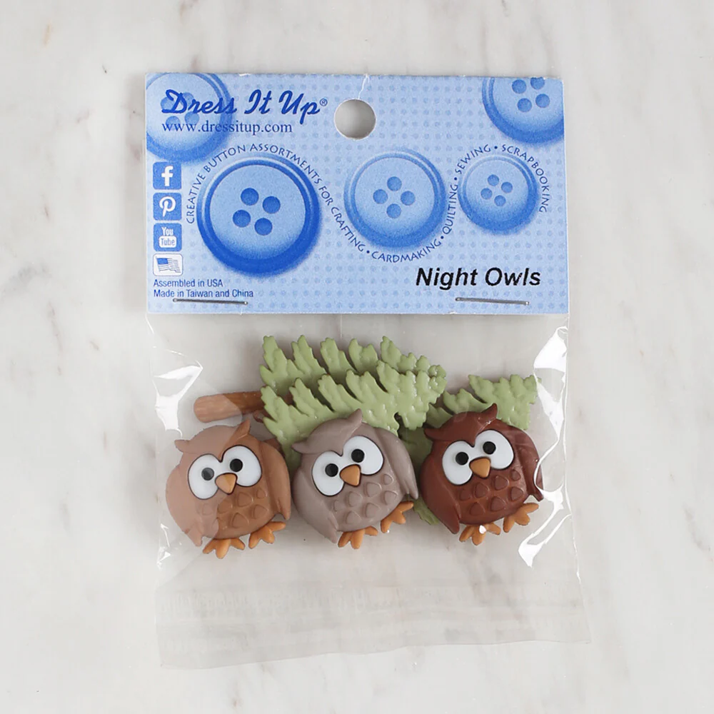 Dress It Up Creative Button Assortment, Night Owls - 5816 - Image 2
