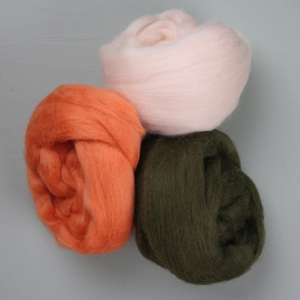 Kartopu Natural Wool Roving Felt,Pomegranate Flower - K810 - Image 5