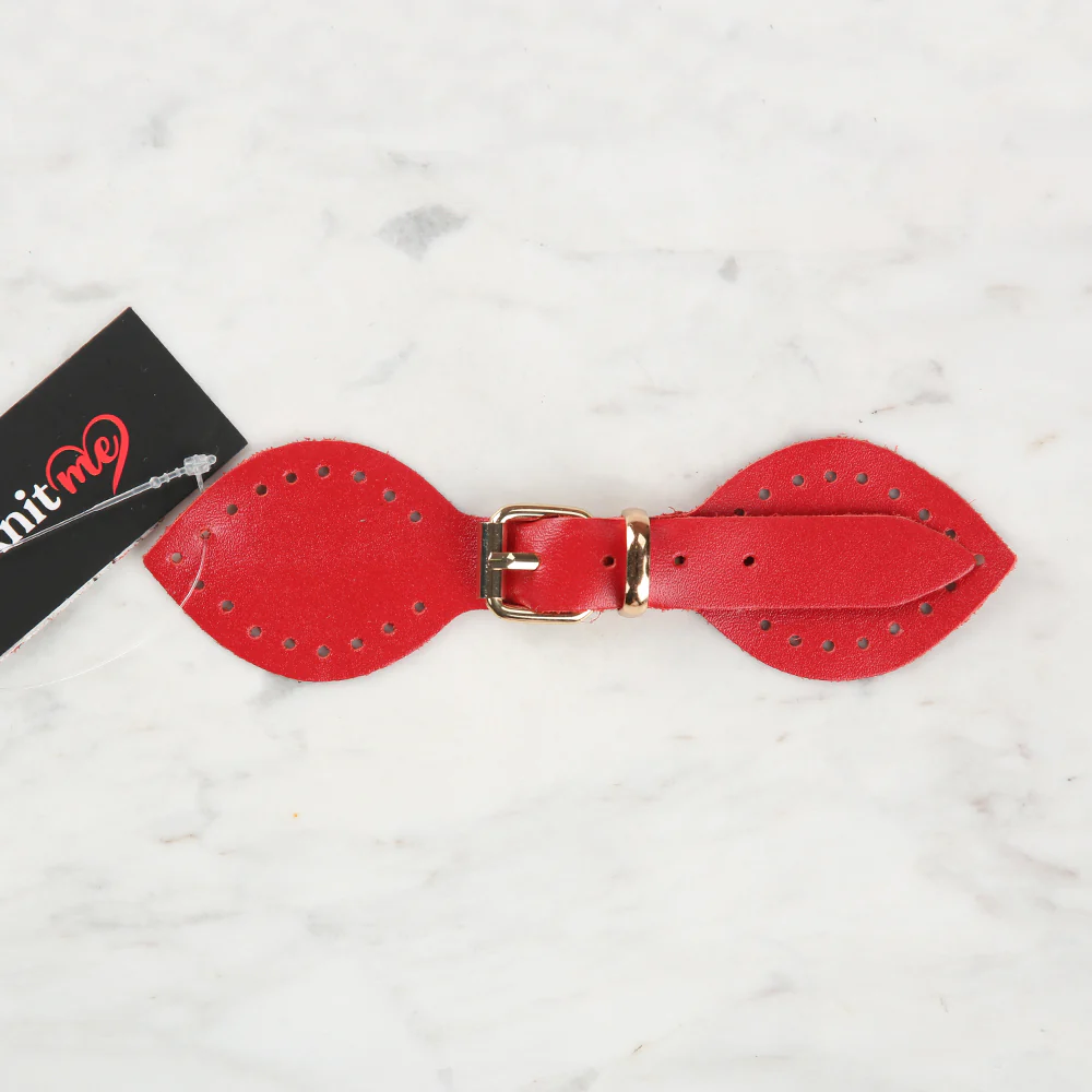 Knitme Genuine Leather Butterfly Apparatus 14 cm Red BA-0030