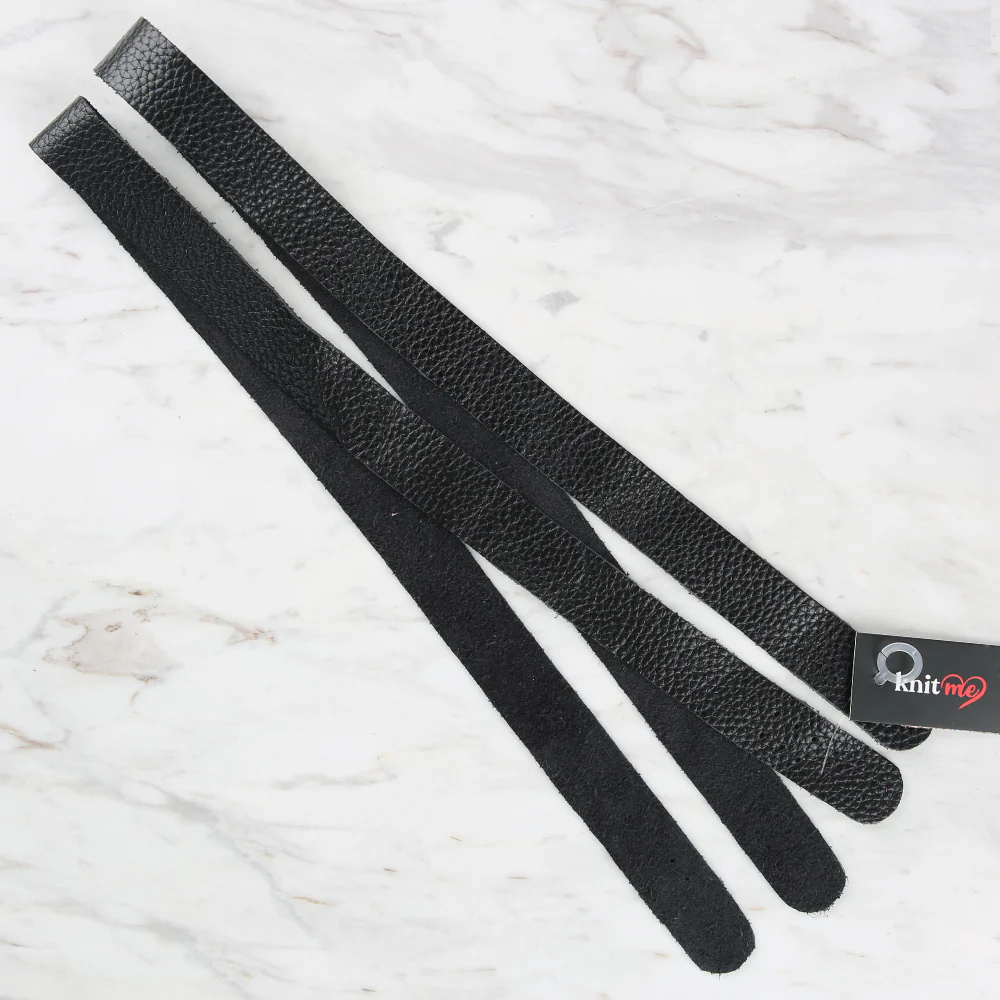 Knitme Genuine Leather Sports Sewing Bag Strap 75x2.5 cm Black BA-0036