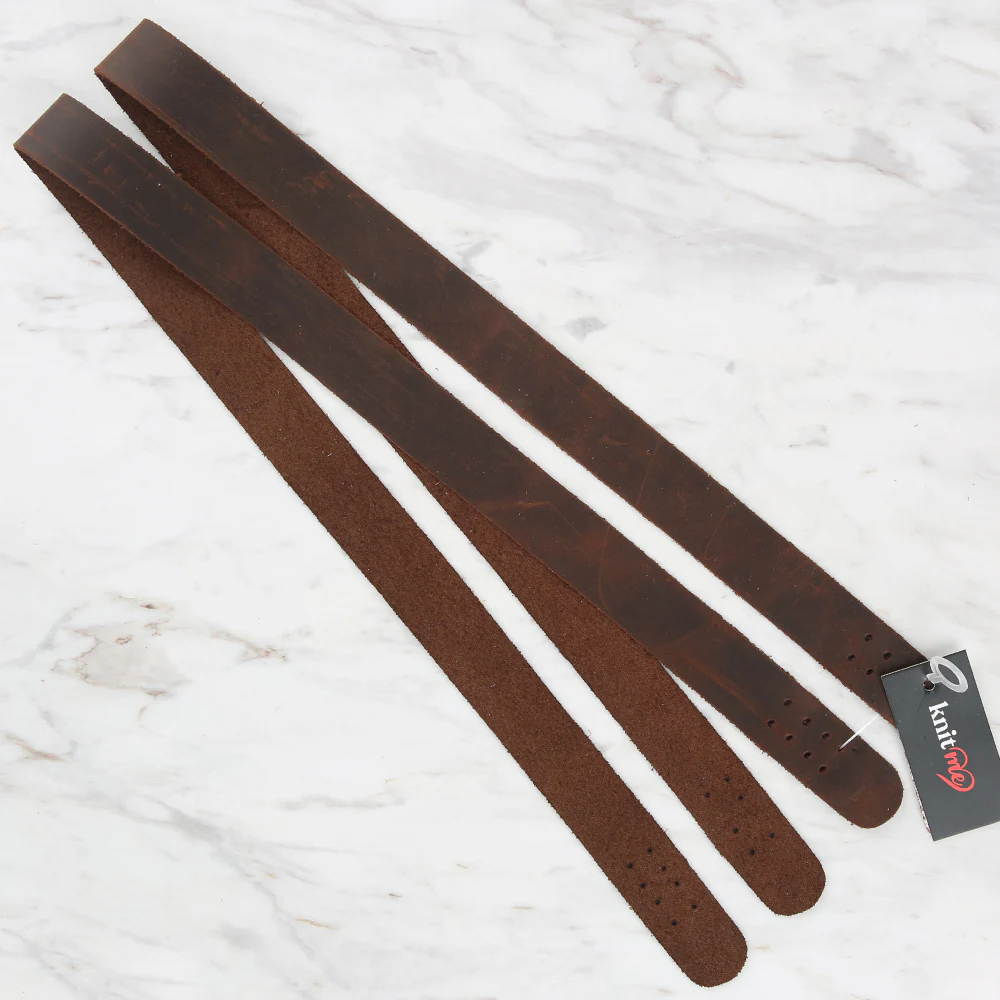 Knitme Genuine Leather Sports Sewing Bag Strap 75x2.5 cm Brown BA2-0036