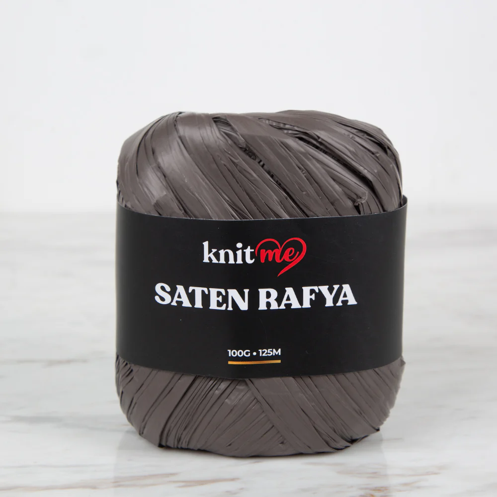 Knitme Satin Raffia Yarn, Brown - 8