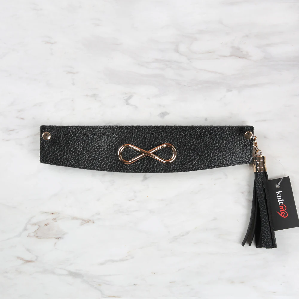 Knitme Stitched Buckle Bag Mouth 25x6 cm Black BA-0070