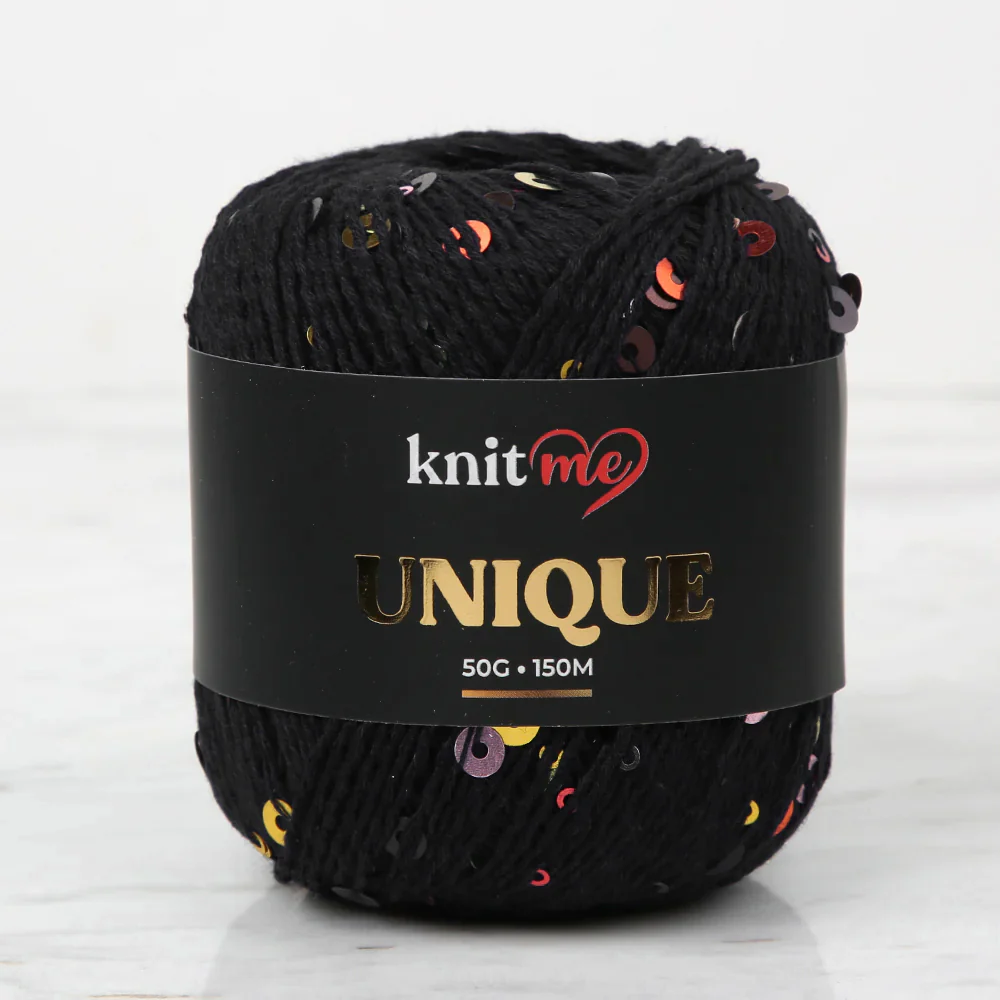 Knitme UNIQUE Hand Knitting Yarn, Black - 25
