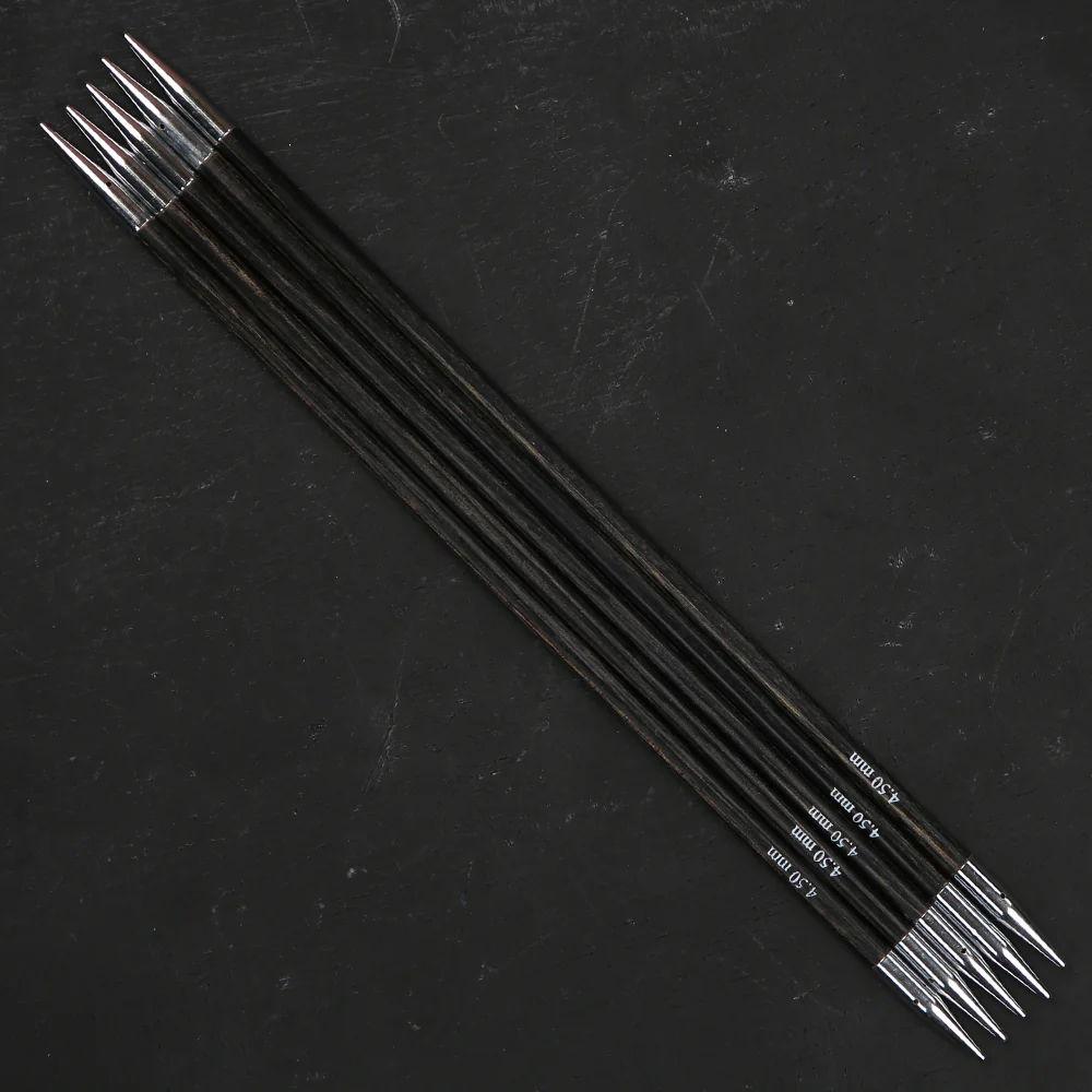 KnitPro Royale 4.5 mm 20 cm Wooden Double Pointed Needles, Grey Onyx - 29038 - Image 2