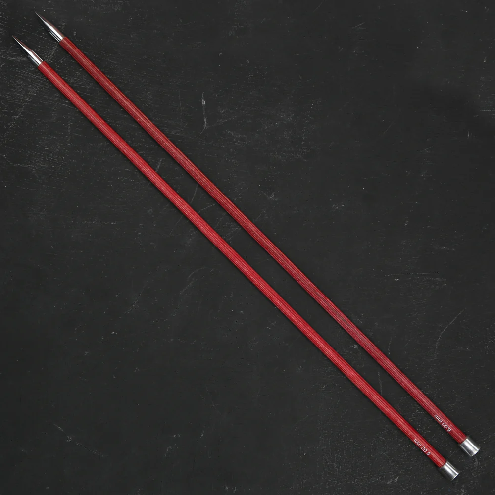 KnitPro Royale 6 mm 35 cm Wooden Single Pointed Needles, Candy Pink - 29219 - Image 2