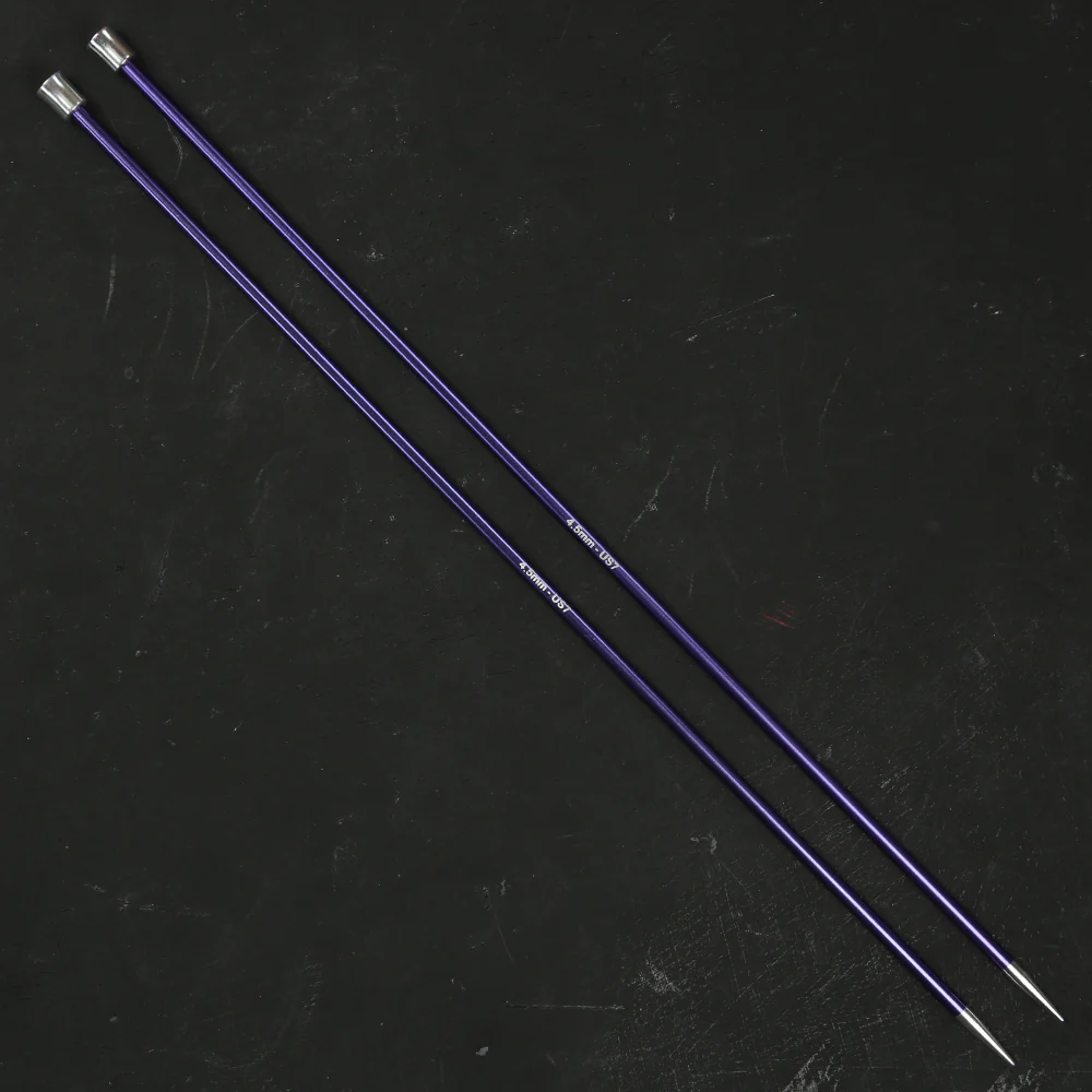 KnitPro Zing 4.5 mm 35 cm Metal Knitting Needles, Lolite - 47300 - Image 2