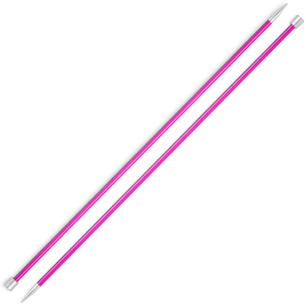 KnitPro Zing 5 mm 35 cm Metal Knitting Needles, Ruby - 47301