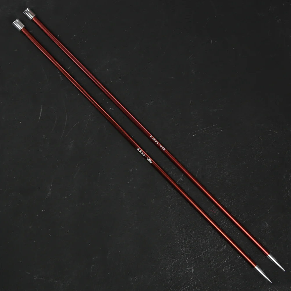 KnitPro Zing 5.5 mm 35 cm Metal Knitting Needles, Sienna - 47302 - Image 2
