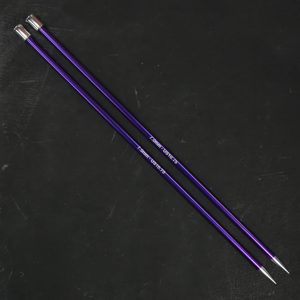 KnitPro Zing 7 mm 35 cm Metal Knitting Needles, Amethyst - 47305 - Image 2
