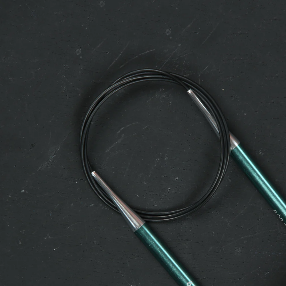 KnitPro Zing 8 mm 100 cm Metal Circular Needle, Emrald - 47166 - Image 3