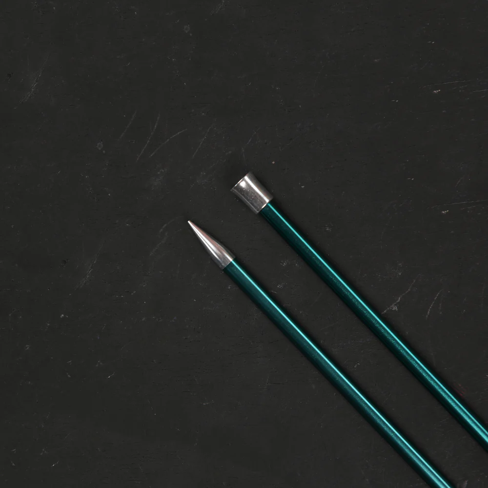 KnitPro Zing 8 mm 35 cm Metal Knitting Needles, Emrald - 47306 - Image 3