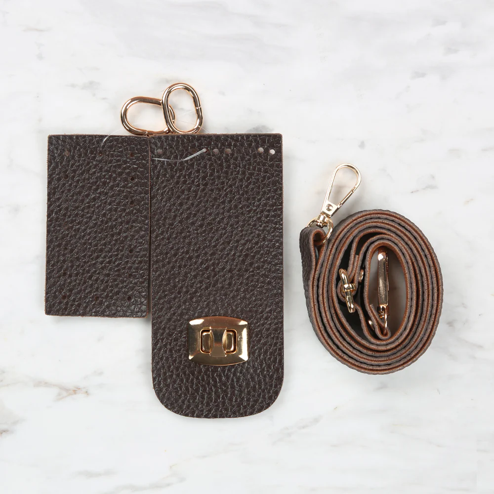 Knitted Base, Clip Phone Set 6.5x14 cm Brown BA-0058