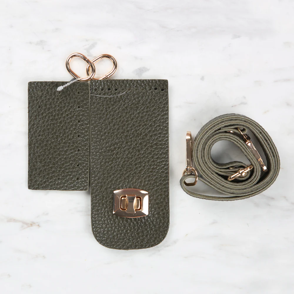 Knitted Base, Clip Phone Set 6.5x14 cm Khaki BA-0058