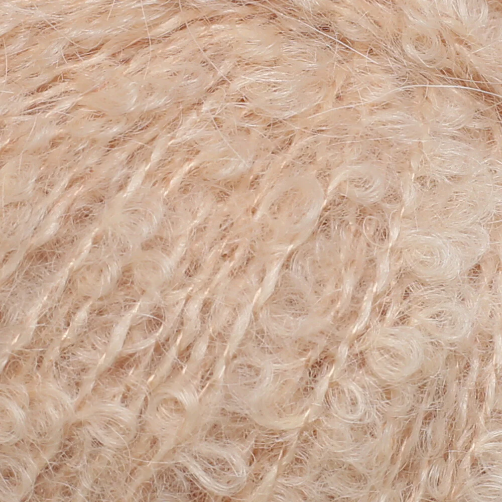 La Mia 50 Gr Alpaca Boucle Yarn, Beige - L308 - Image 2