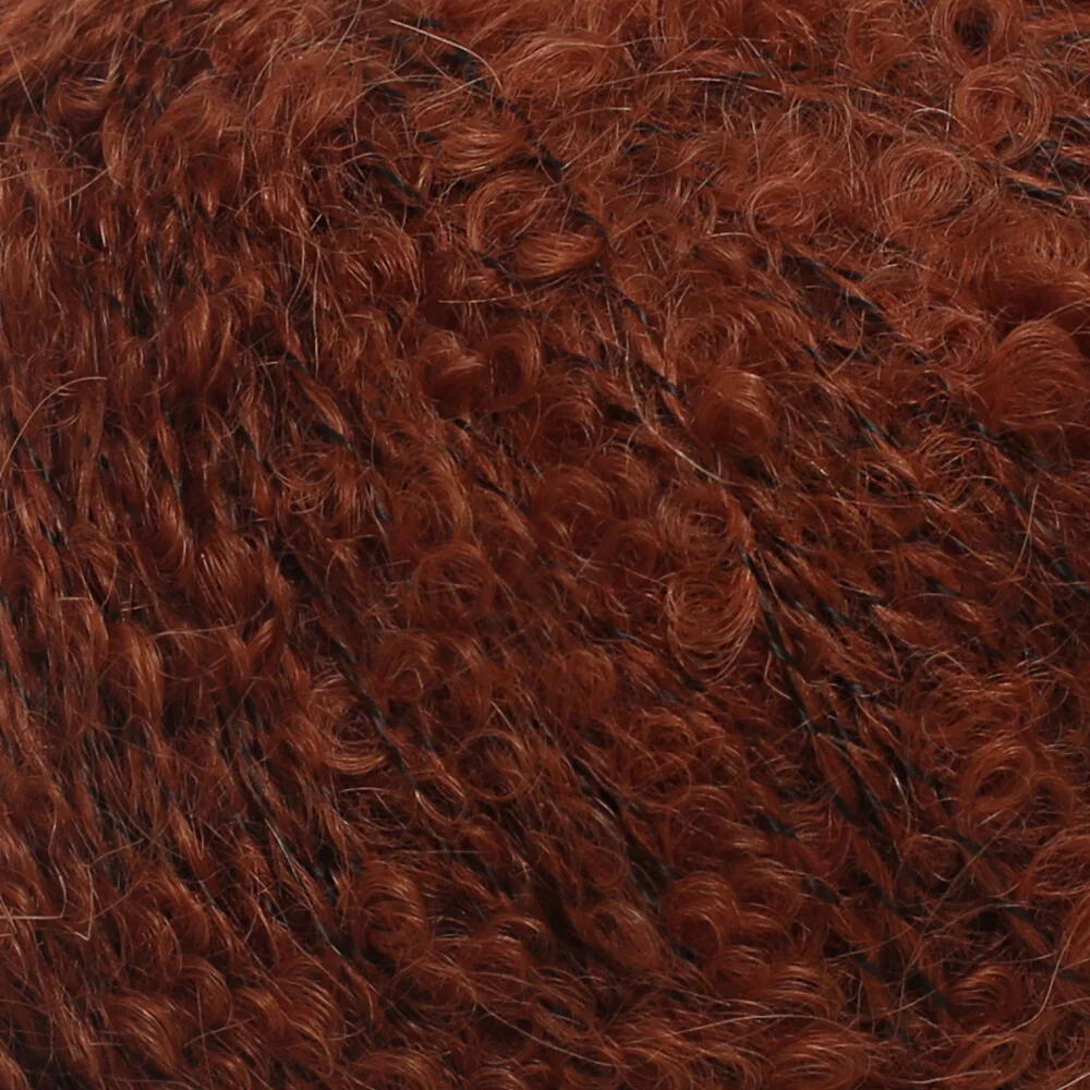 La Mia 50 Gr Alpaca Boucle Yarn, Dark Brown - L311 - Image 2