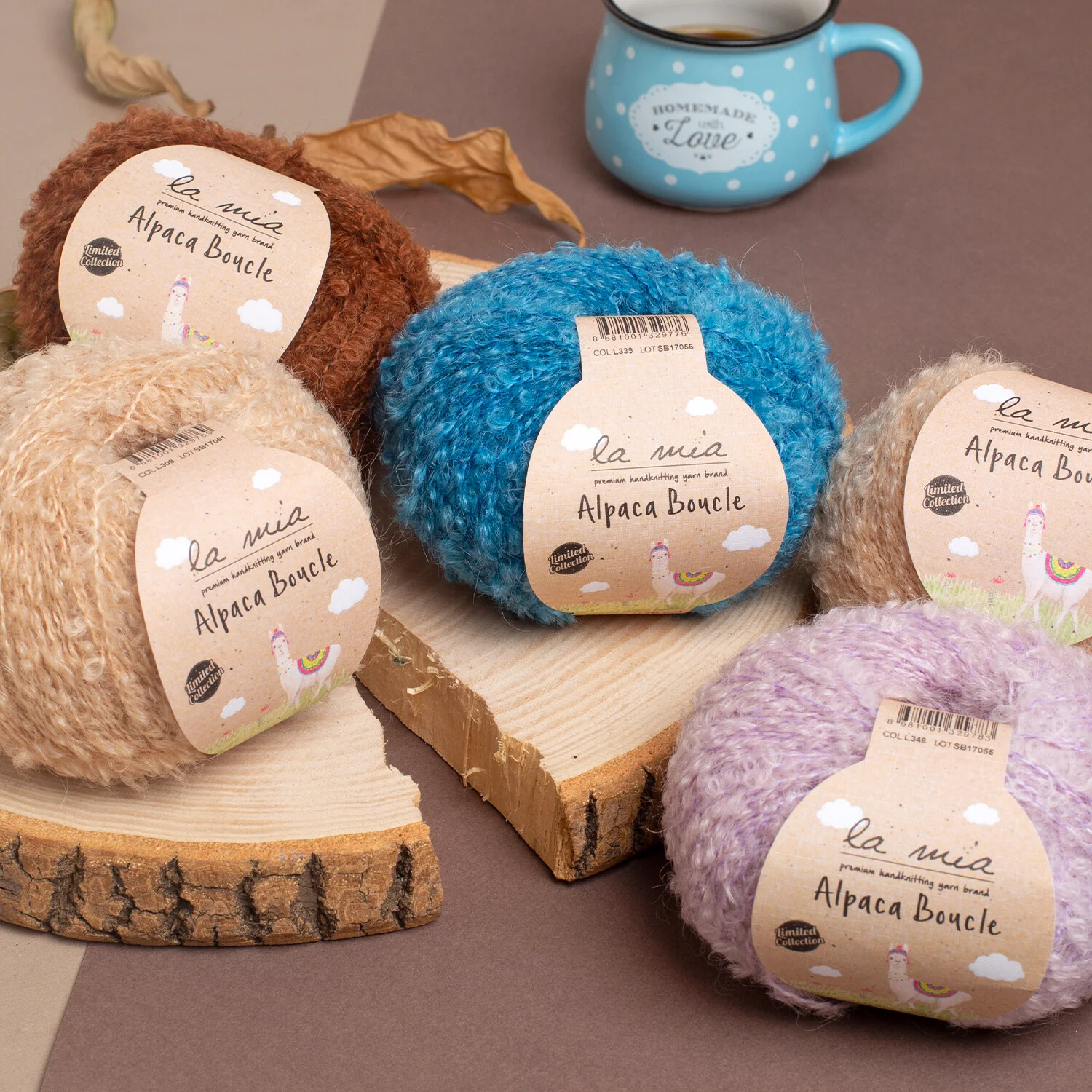 La Mia 50 Gr Alpaca Boucle Yarn, Dark Brown - L311 - Image 3