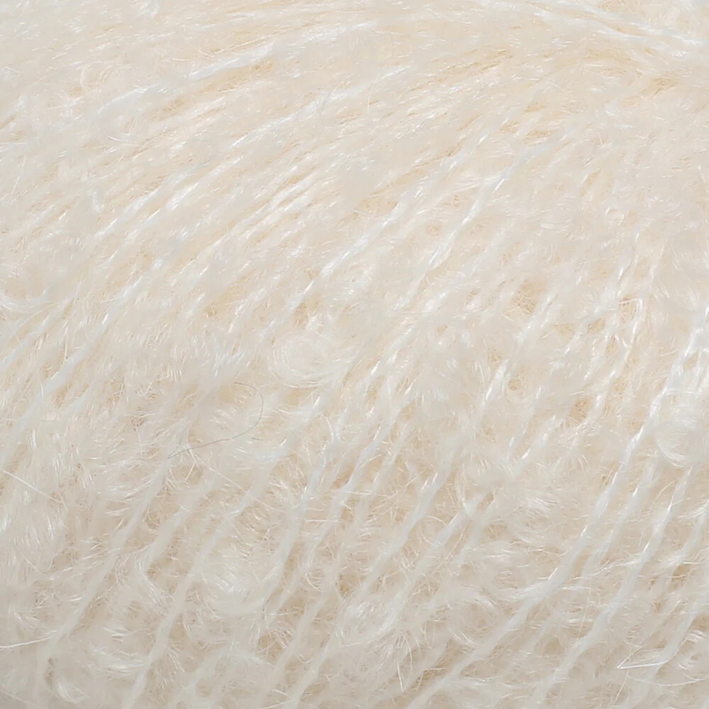 La Mia 50 Gr Alpaca Boucle Yarn, Light Cream - L301 - Image 2