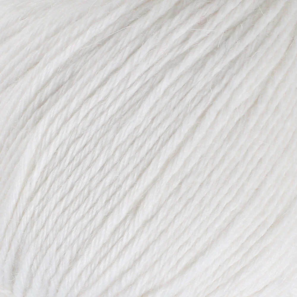 La Mia Angora 50gr Hand Knitting Yarn, White - L001 - Image 2