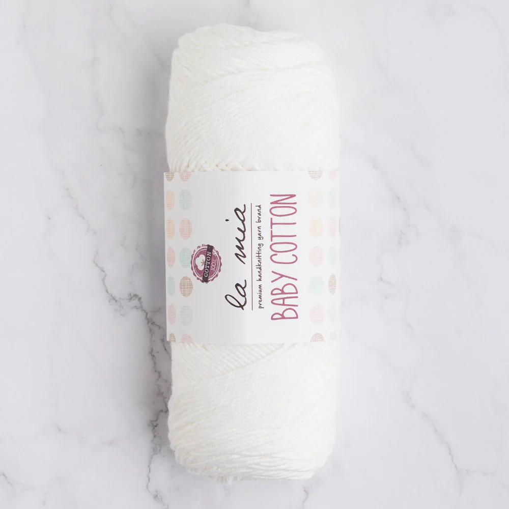 La Mia Baby Cotton Yarn, White - L001