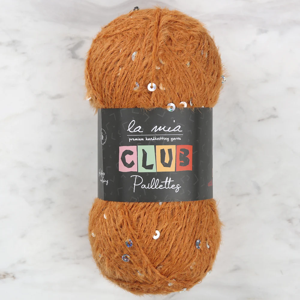La Mia Club Paillettes Hand Kniitting Yarn, Cinnamon - 622