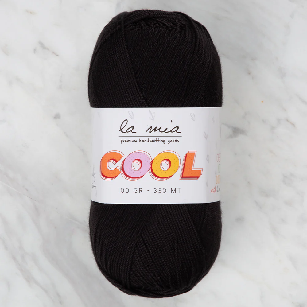 La Mia Cool Hand Knitting Yarn ,Black L006