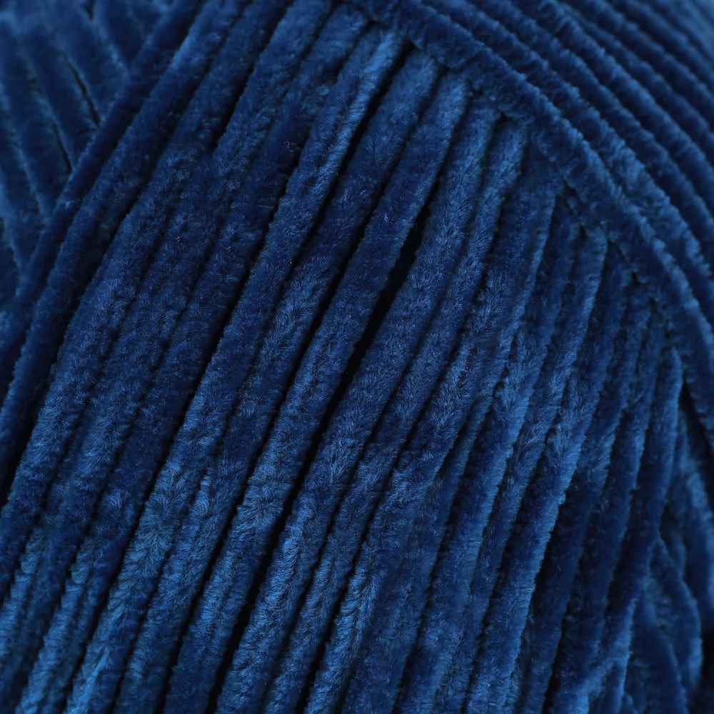 La Mia Elegance Fine Velvet Hand Knitting Yarn,Blue - L958 - Image 2