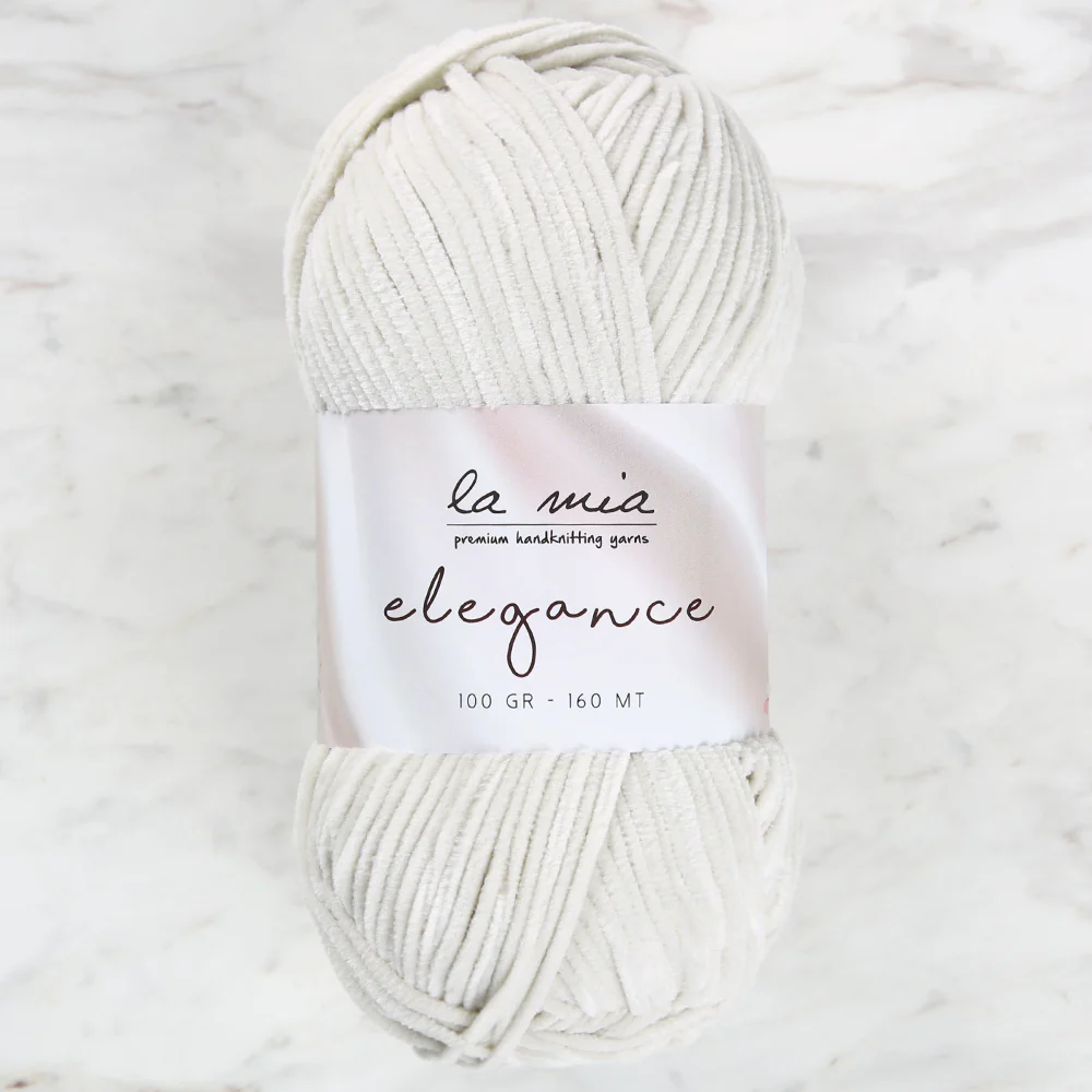La Mia Elegance Fine Velvet Hand Knitting Yarn,Ecru - L943