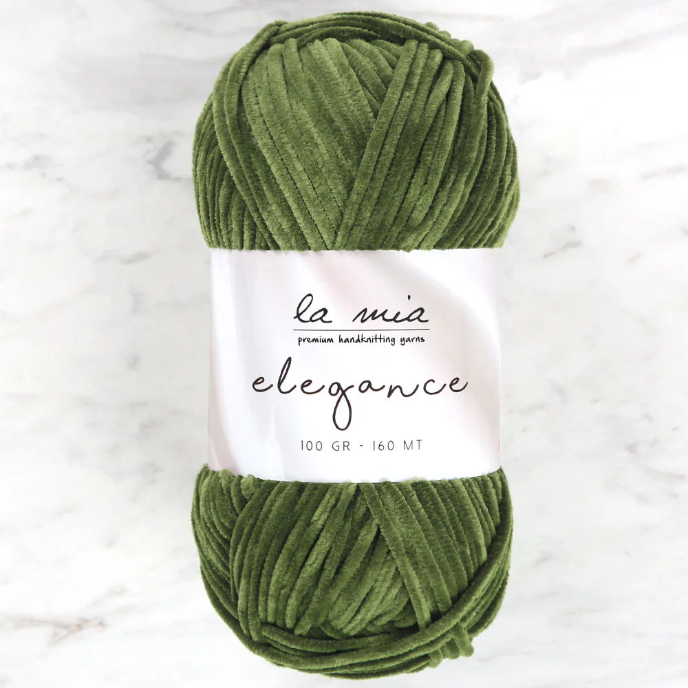 La Mia Elegance Fine Velvet Hand Knitting Yarn,Green - L938