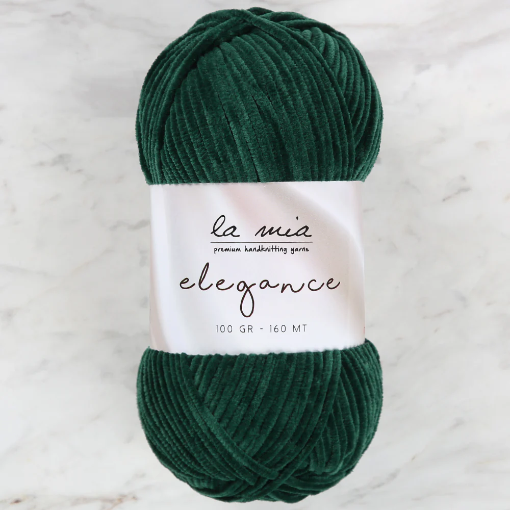 La Mia Elegance Fine Velvet Hand Knitting Yarn,Green - L946