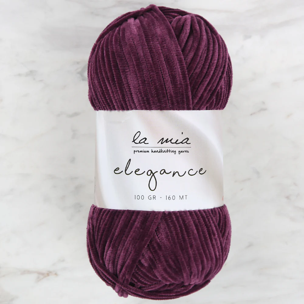 La Mia Elegance Fine Velvet Hand Knitting Yarn,Purple - L915