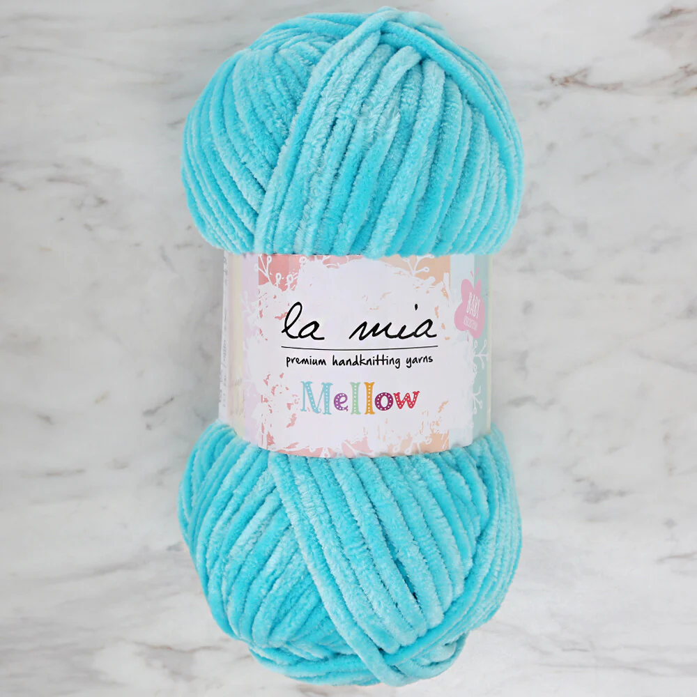 La Mia Mellow Chenille Yarn, Light Blue - 913
