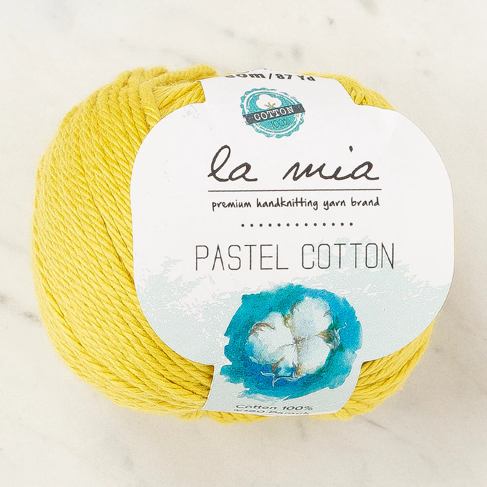 La Mia Pastel 100% Cotton Yarn, Mustard - L189