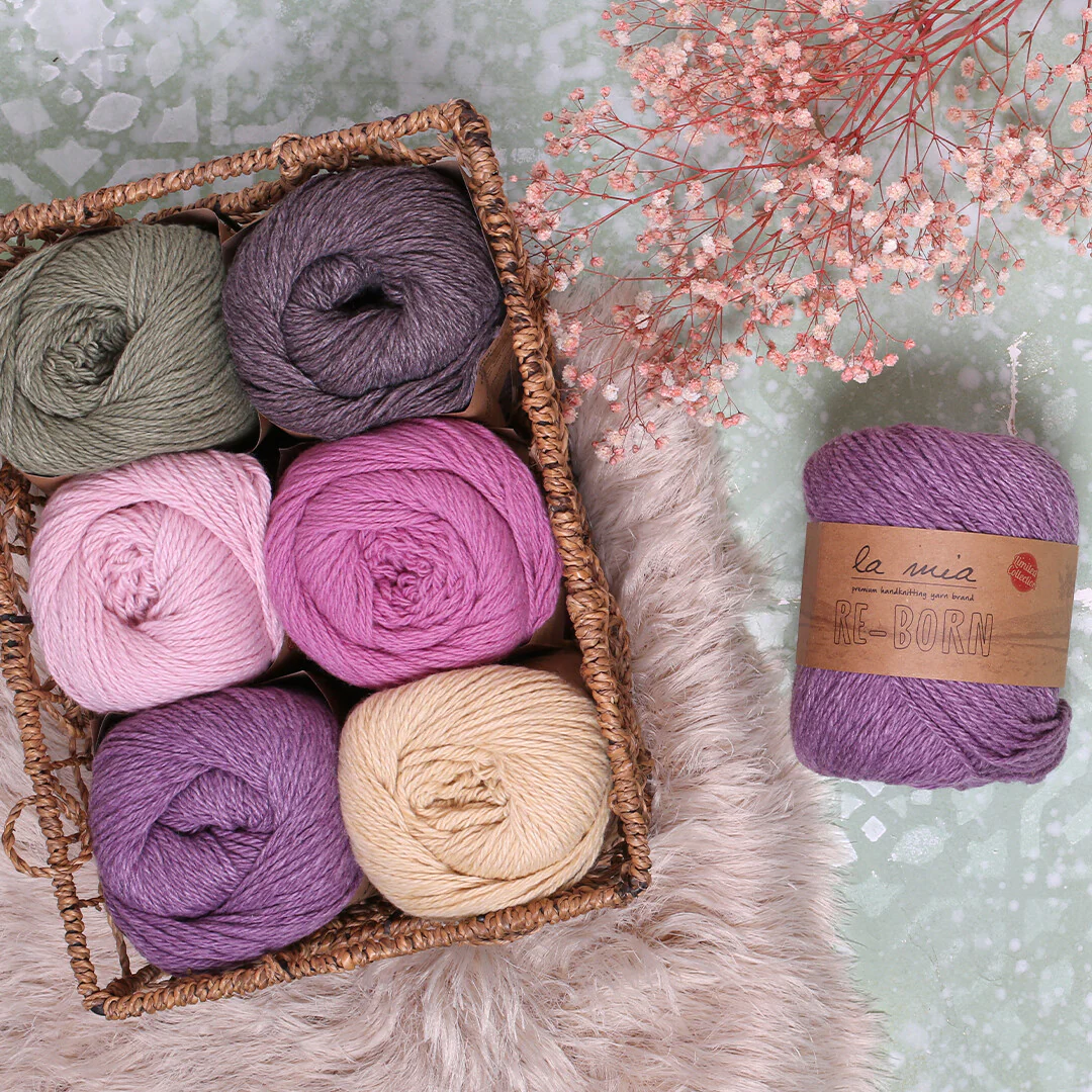 La Mia Re-Born Yarn, Purple Melange - L143 - Image 3