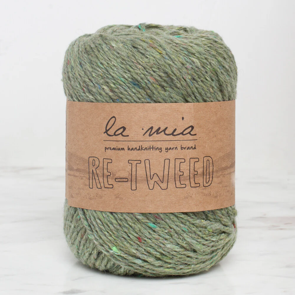 La Mia Re-Tweed Melange Yarn, Green - L173