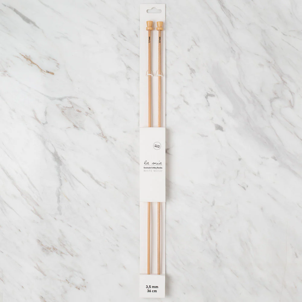 La Mia Whitewood 3.5 mm 36 cm Wooden Knitting Needle