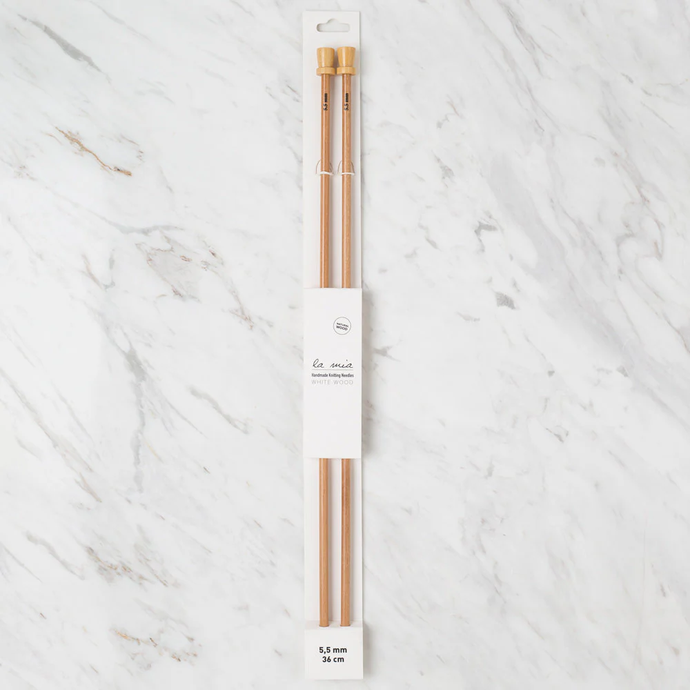 La Mia Whitewood 5.5 mm 36 cm Wooden Knitting Needle