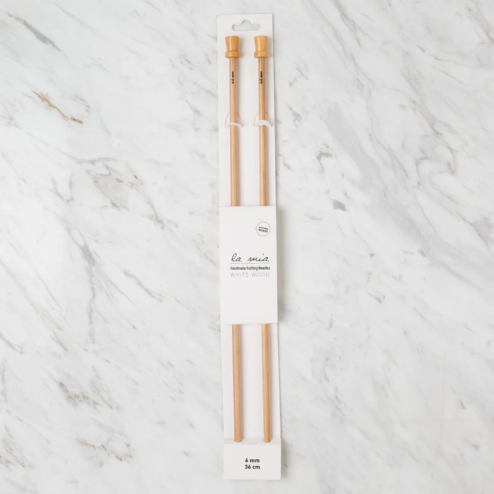 La Mia Whitewood 6 mm 36 cm Wooden Knitting Needle