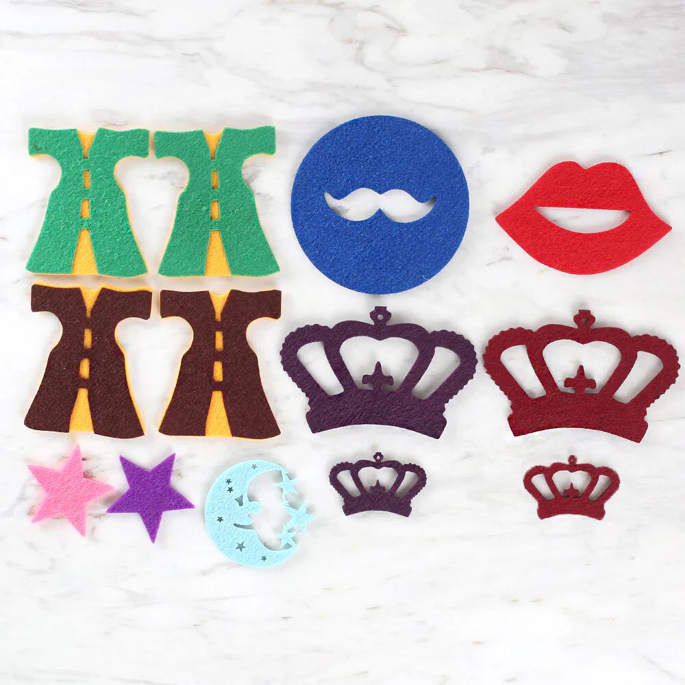 Loren 10 Pack Party Theme Die Cut Felt Set-2