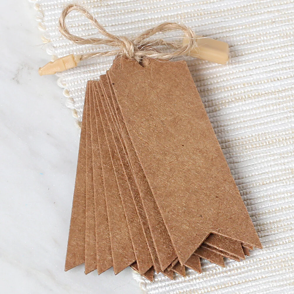 Loren 10 pcs Flag Shaped Craft Tag and Clip-On Tag Thread - Image 2