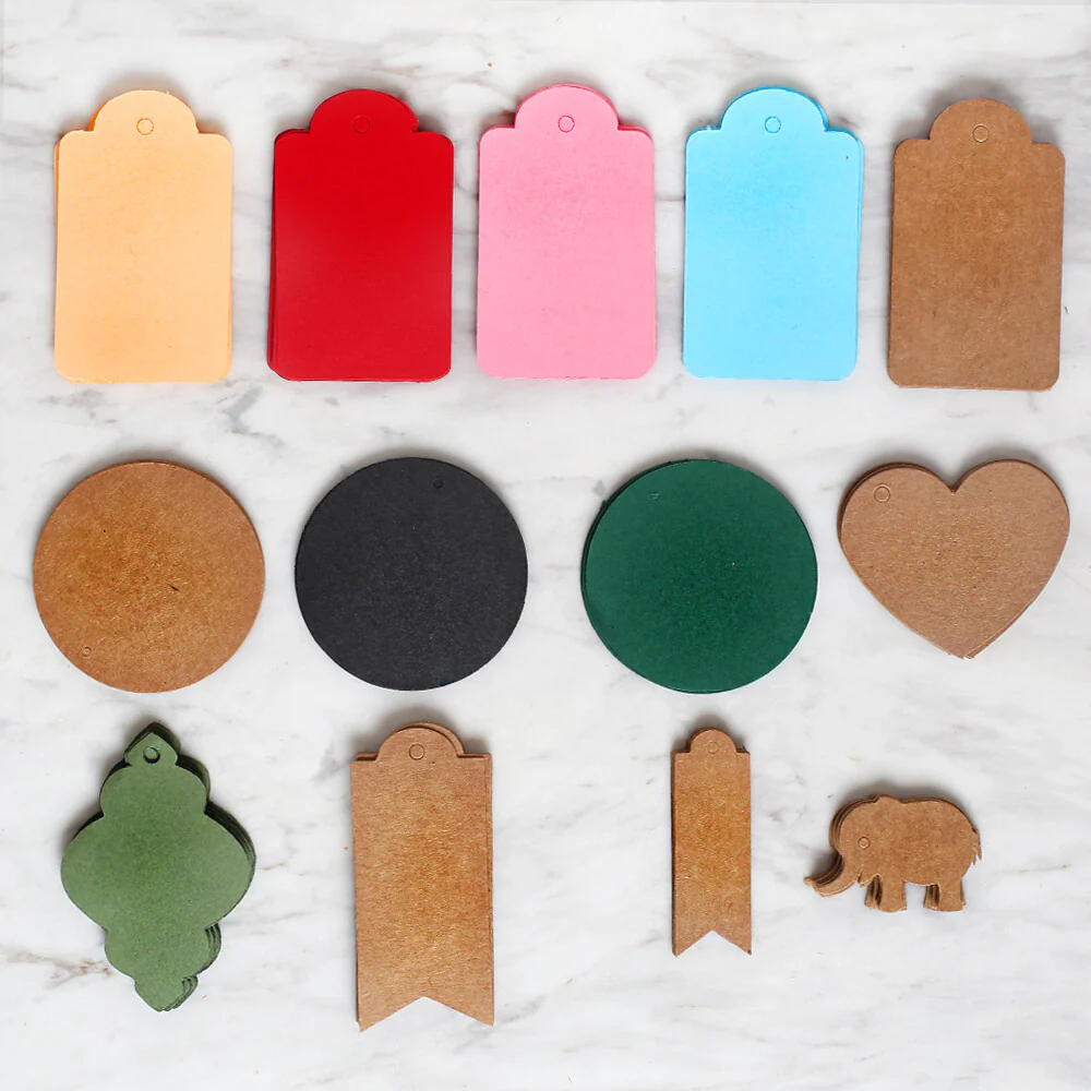 Loren 10 pcs Round Shaped Tag and Clip-On Tag Thread, Black - Image 4