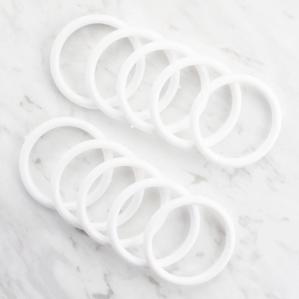 Loren 10 Pieces 5.5 cm Plastic Washcloths Ring, White - Large