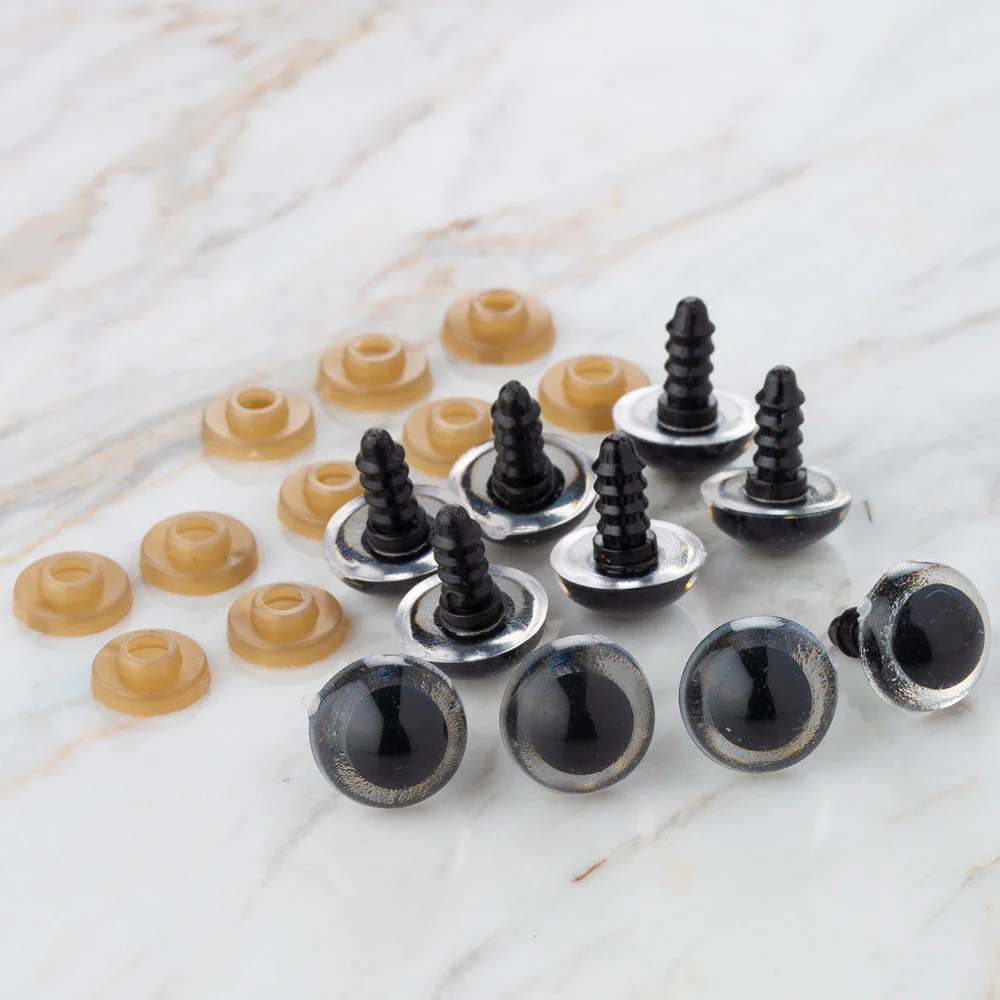 Loren 14 mm 5 Pairs Amigurumi Safety Plastic Eyes, Transparent