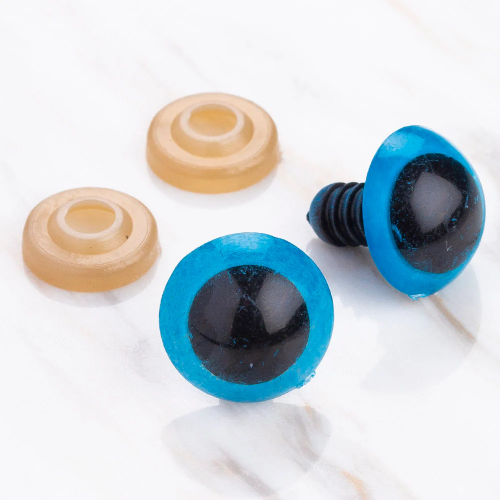 Loren 15 mm 5 Pairs Amigurumi Safety Plastic Eyes, Blue